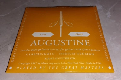 Augustine Gold Label Classical Guitar Strings Medium Tension Set BRAND NEW