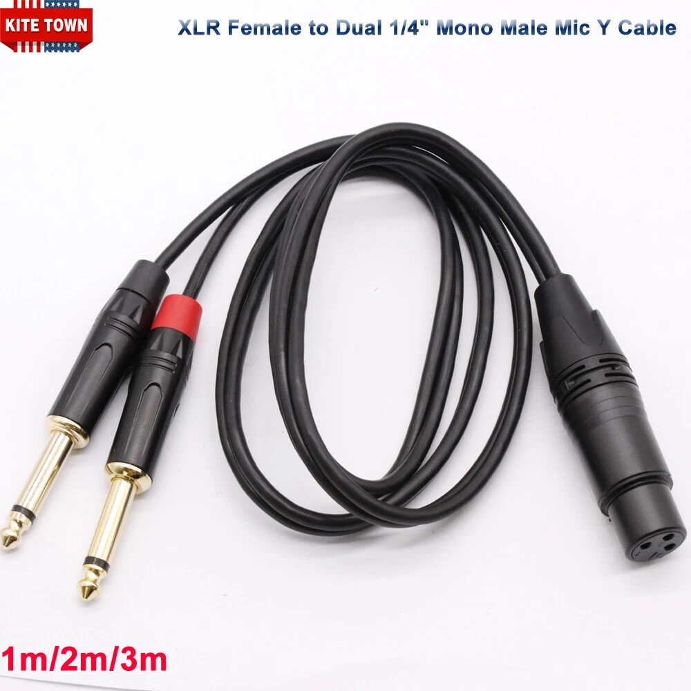 3m 2 x Male XLR to 2 x Female XLR Cable / Twin XLR Male to Twin XLR Female  - DY Pro Audio