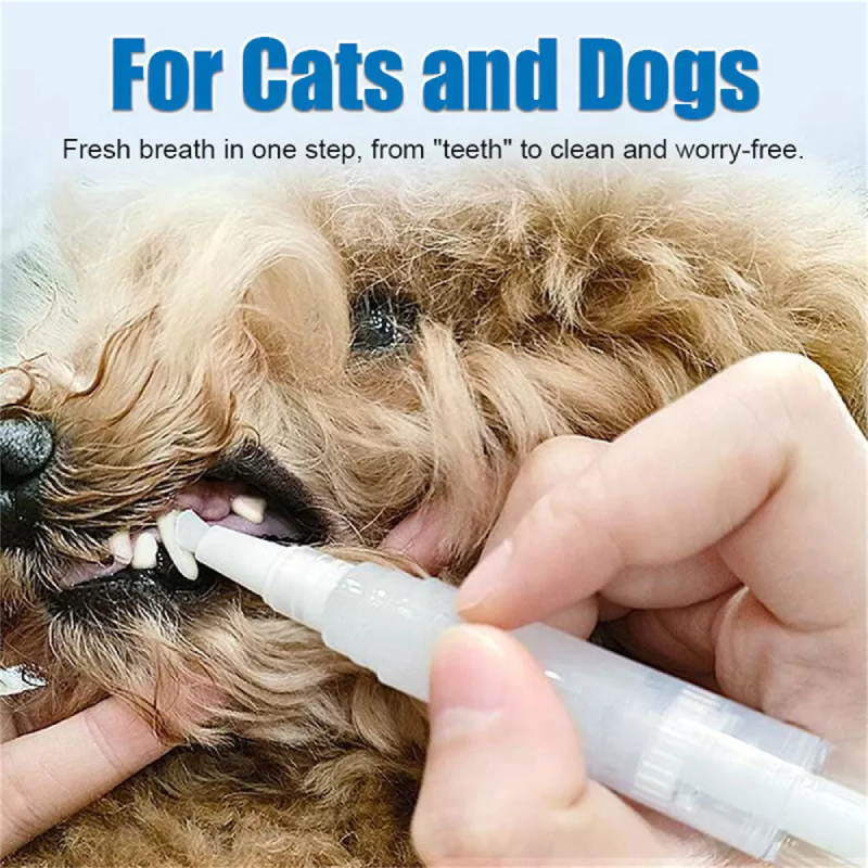 Pet Toothbrush Pen, Dog Teeth Cleaning Pen, Cat/Dog Tartar Remover for