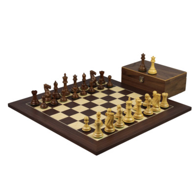 Makassar Schachspiel 20 Zoll mit gewichtetem Sheesham Morphy Professional Staunton C