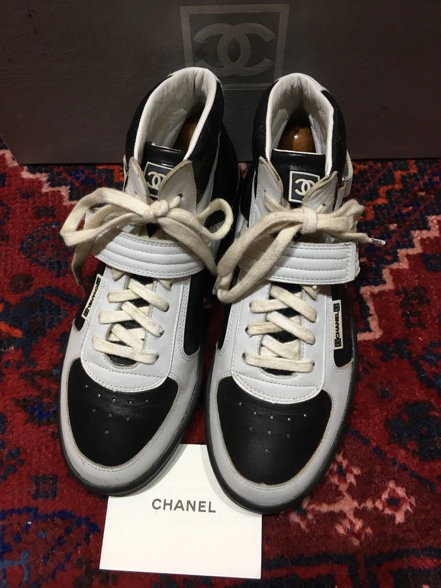 CHANEL MATELASSE COCO MARC HIGH CUT SNEAKER MADE IN SPAIN with box US6 | eBay