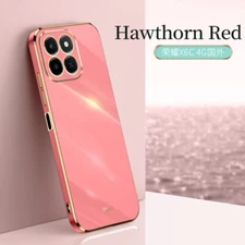 For Honor X6C 4G, Shockproof Candy Plating Frame Soft Rubber Back Case Cover