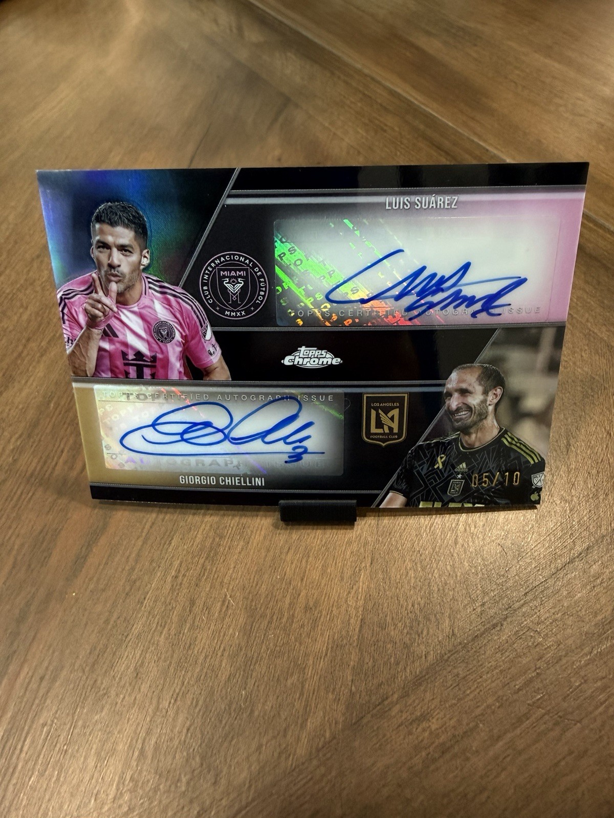 Topps 2025 Chrome MLS Dual Autographs Suarez/Chiellini DA-SC Black /10
