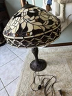 Tiffany Style Stained Glass Lamp Shade Floral Design Vintage Lamp Working