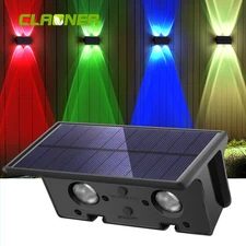 4LED Solar Fence Lights Outdoor Up and Down Wall Mount LED Decor Waterproof Lamp