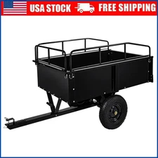 750lb Heavy Duty Dump Cart Garden Utility Trailer for ATV UTV Lawn Mower Tractor