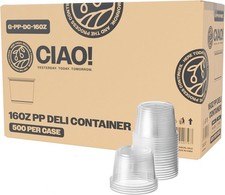 16OZ Polypropylene Clear Deli Container Matching Lids Sold Separately
