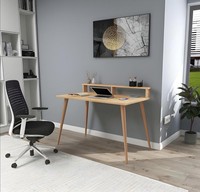 Hellbrauner Arbeitstisch Designer Computertisch LuxuriöSe Holz MöBel