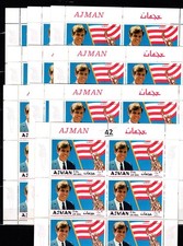 / 60 TIMBRES AJMAN - MNH - KENNEDY - DRAPEAUX - 10 FEUILLES 