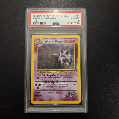 Pokemon Card - Sabrina's Gengar 14/132 Gym Challenge WOTC - PSA 8