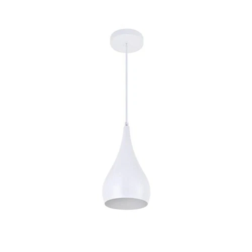 Living District Nora 1-Light Modern Aluminum Pendant in White - Picture 4 of 7