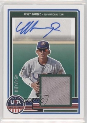 2023 USA Baseball Stars & Stripes Signature Materials Mikey Romero Auto 0j81