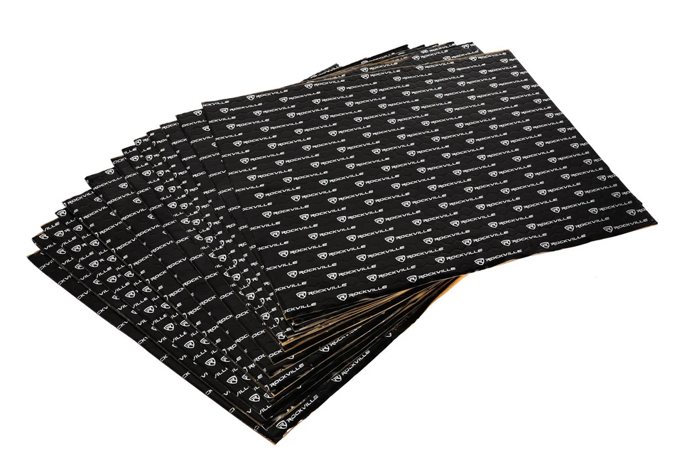 Kit de carro amortecedor de vibração som Rockville RockMat 37-25 37 pés quadrados 2,5 mm 100 mil