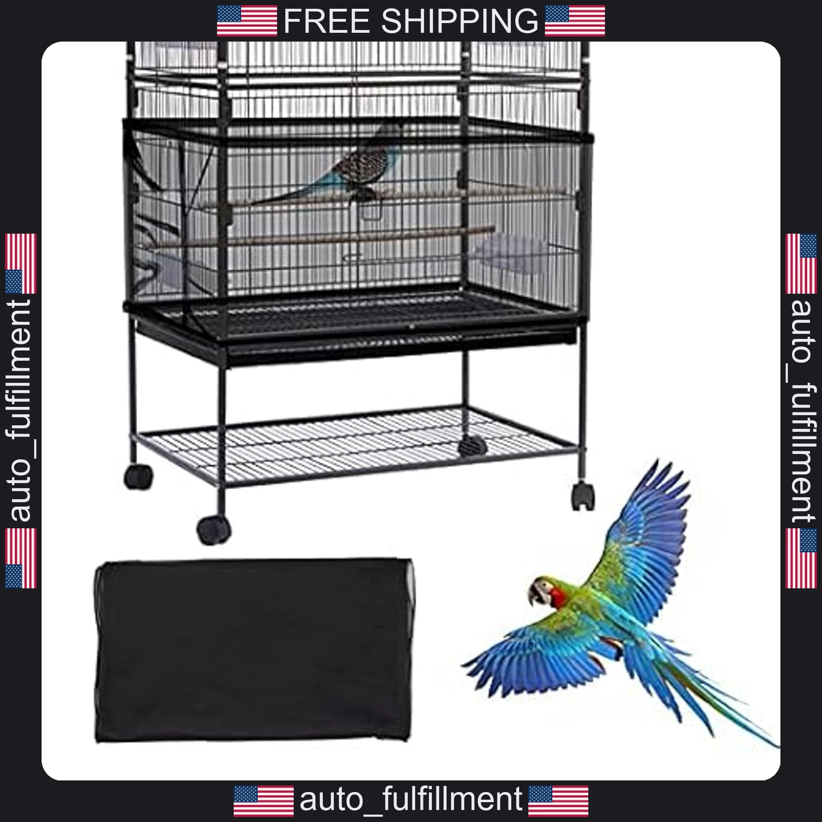 Daoeny Large Bird Cage Cover, Bird Cage Seed Catcher, Adjustable Soft Airy