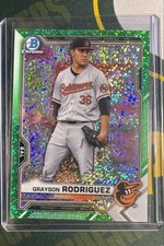 2021 Bowman Draft - Chrome Grayson Rodriguez #BDC-136 Green Sparkle Refractor...