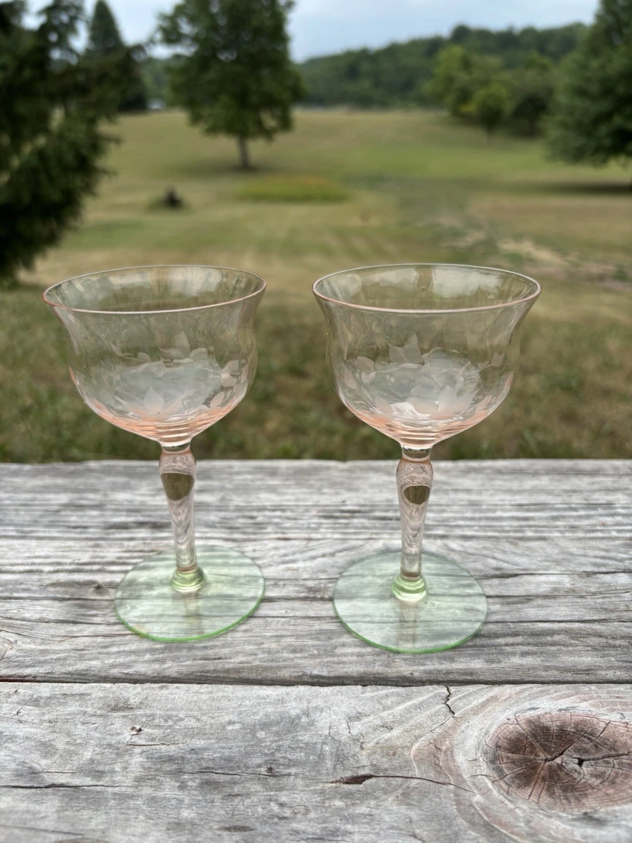 Glass Original Pink Collectible Champagne & Wine Glasses for sale