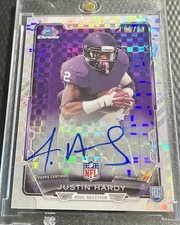 2015 Justin Hardy Falcons 5/10 Bowman Chrome X-Factor Rookie Autograph #RCRA-JHA