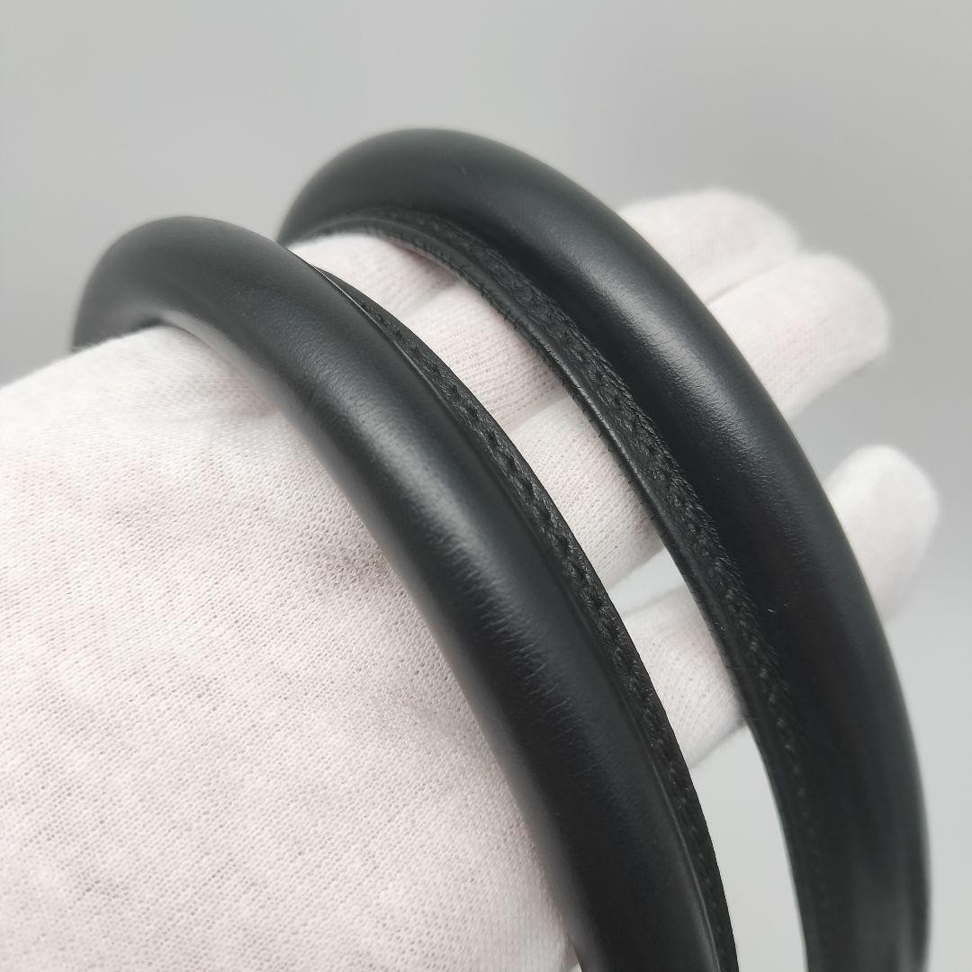 GUCCI Tote Bag GG Pattern Black Leather Canvas Near Mint Condition thumbnail 4