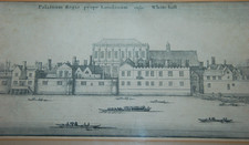 1647. WENCESLAUS  HOLLAR. LONDON WHITEHALL. ETCHING. PALATIUM REGIS. OLD MASTER