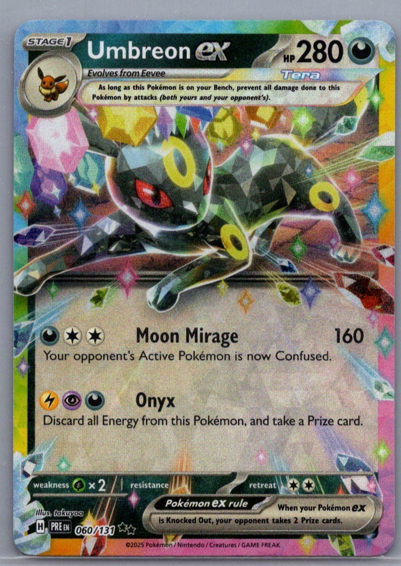 Umbreon ex 060/131 - Pokemon TCG Prismatic Evolutions Double Rare NM