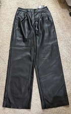 Express Modern Straight High Rise Faux Leather Pants Size 4