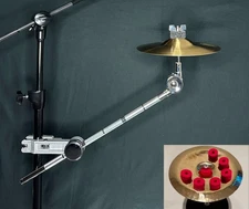 Sonic Sound 8 Inch B20 Fast Splash Cymbal, Cymbal Boom Arm + 6 RED Cymbal Pads