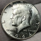 1964 P KENNEDY Half Dollar 90% Silver, AU,  JFK-64E2