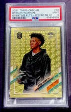 2021 Topps Chrome OTE #58 BRYSON WARREN RC SUPERFRACTOR #d 1/1 PSA 9