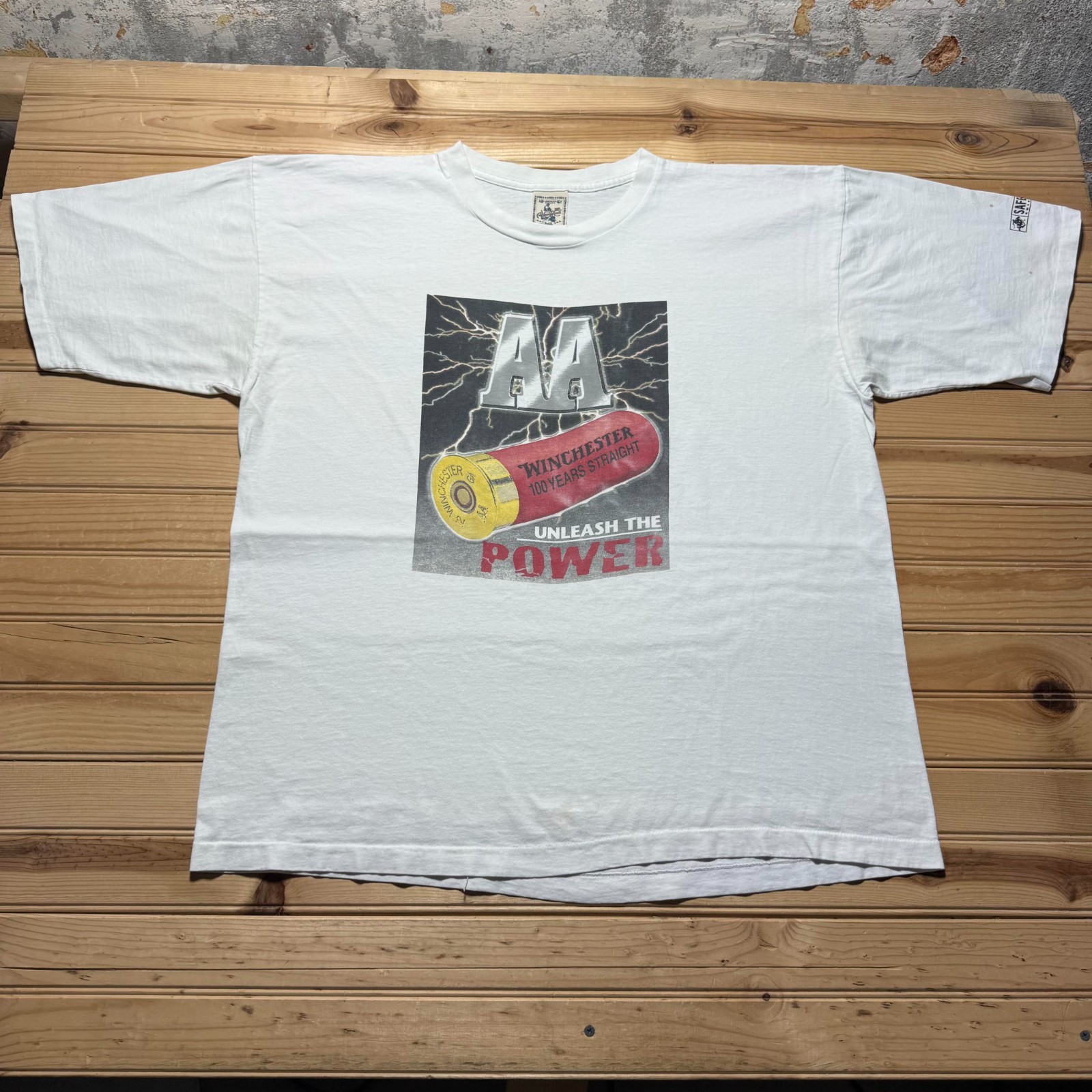 Vintage 90s Winchester AA Ammo Shotgun Shells Graphic Promo T-Shirt USA - XXL