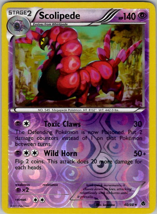 Scolipede Emerging Powers 40/98 Reverse Holo NM