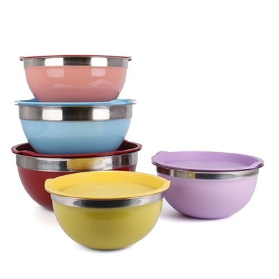 Edelstahl Rührschüssel Set 5 Stück Große Kapazität Kochen Backen Küche Salat