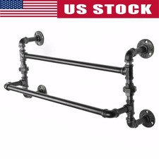 Rustic Pipe Towel Rack Wall Mounted Towel Hanger for Bath Towels and Washcloths