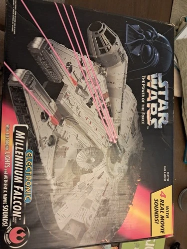 Star Wars The Power of The Force Electronic Millennium Falcon Vehicle with box!