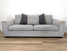 SOFA 4 Seater DFS Grey White Corduroy Fabric Removable Cushions FREE DELIVERY