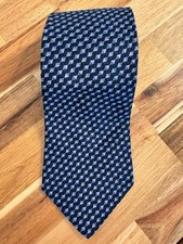 Vtg Tommy Hilfiger Tie Blue Geometric 100  Silk Made In USA 4 in Wide Perfect
