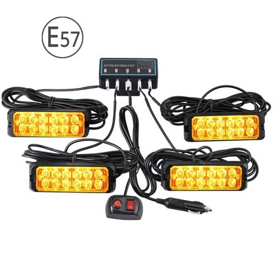 Frontblitzer LED Blitzlicht Warnleuchte Strobe Licht Gelb 12V 24V KFZ PKW LKW