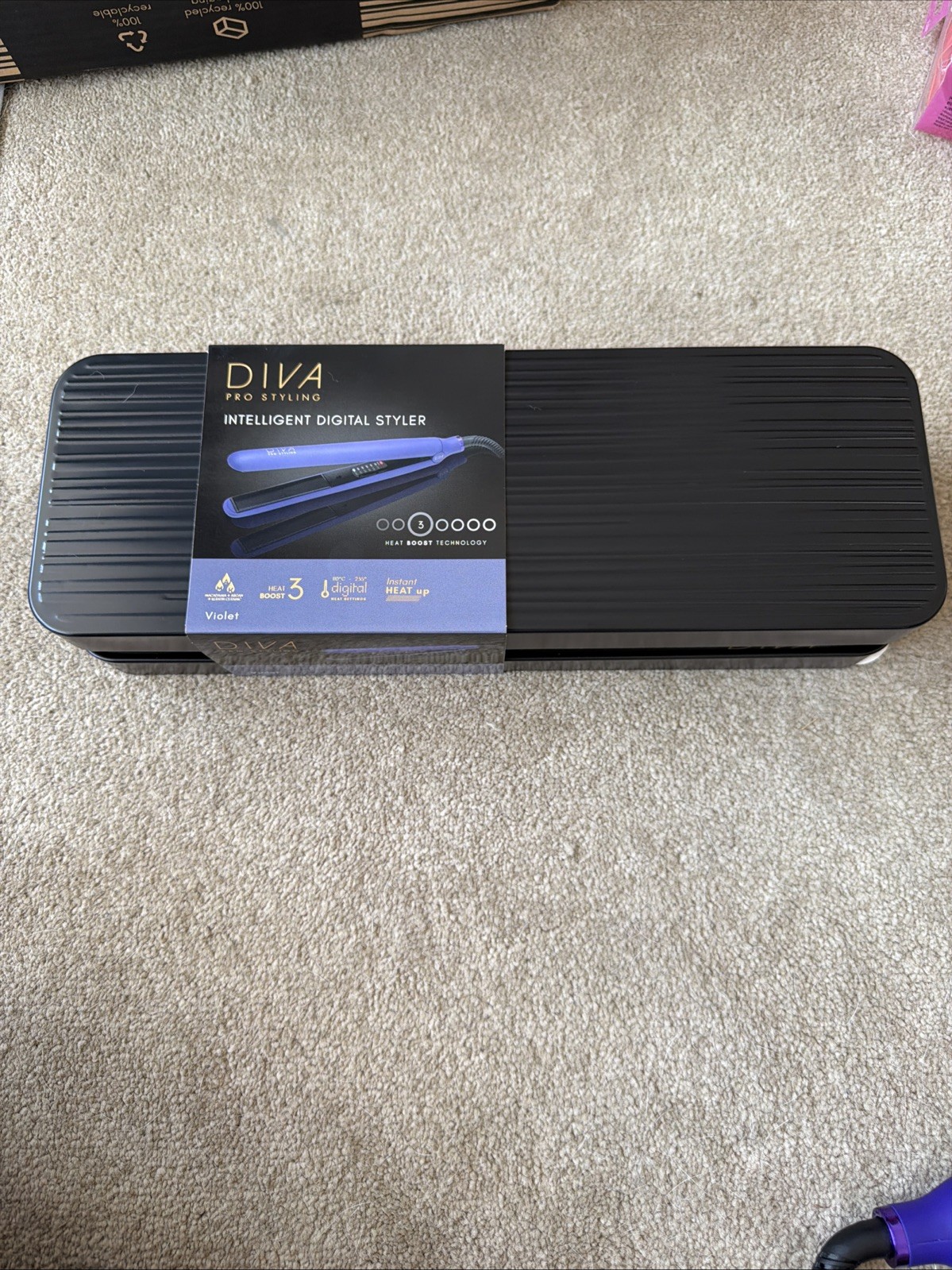 DIVA Pro Styling Intelligent Styler Violet Hair Straighteners Ceramic plates