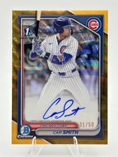 2024 Bowman Draft CAM SMITH #CPA-CS 1st Chrome Gold Wave Auto /50