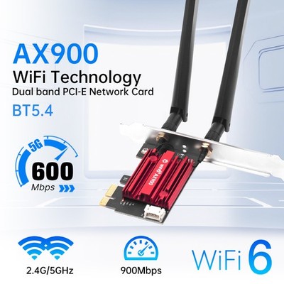 AX900 WiFi 6 802.11AX Adapter BT 5.4 Dual Band PCIe 900Mbps Desktop Network Crad
