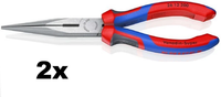 2X Knipex 26 12 200 Flachrundzange Storchschnabelzange 200Mm Comfort-Griff