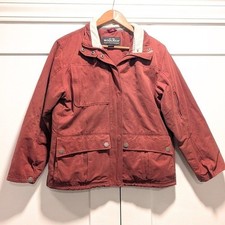 WOOLRICH Women's Burnt Red Utility Pockets Barn Chore Coat Size Medium