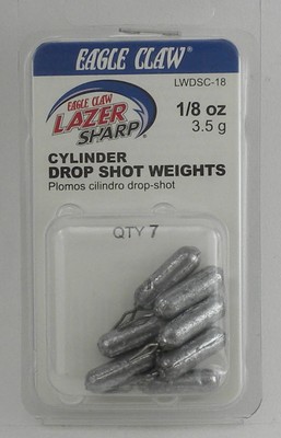 Eagle Claw LWDSC-18 1/8 Oz Laser Zylinder Dropshot Gewicht 7 Ct