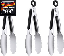 Küchenzange 18cm Set Edelstahl Mini zum Servieren Salat Vorspeisen Buffet