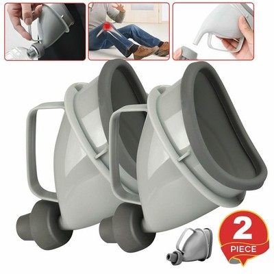 2Pcs Portable Töpfchen Pee Trichter Männer Frauen Notfall Urinal Toilette Gerät