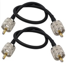 Pl259 Male To Male Adapter 12 Inch Rg58 Cable 2pack Low Loss Digital Coax Uhf Ju