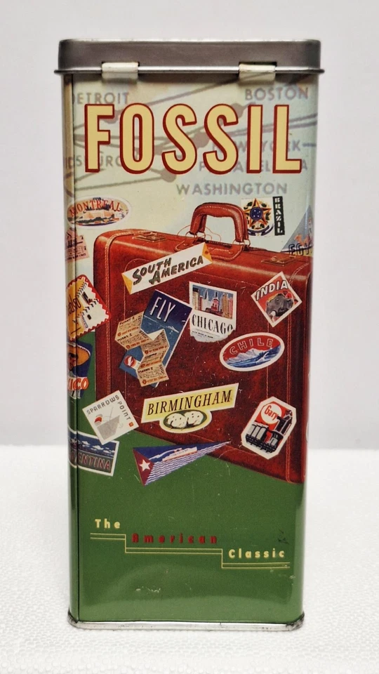 Estuche metálico para gafas fósiles varios destinos de colores en la foto usado Foto 2 de 4