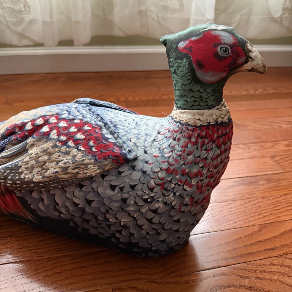 De Colección Anillo Cuello Faisán Relleno Tela Decoración Grande Lodge Cabaña Granja Rústico Foto 3 de 4