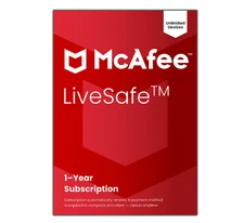McAfee® LiveSafe Antivirus & Internet Security Software, Unlimited Devices, 1yr