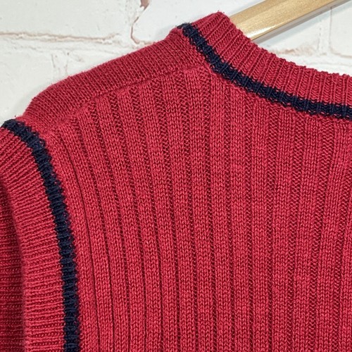 Vintage Allison Smith Cardigan Sweater Vest Womens Medium Red Geometric Buttons - Picture 11 of 12