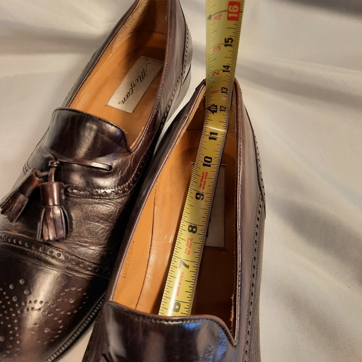 Mezlan Havana Mens 10.5 Brown‎ Leather Tassel Loafers Brogue Spain Needs Repair Mezlan Havana Size US 10.5 Mens Brown Leather Tassel Loafer  main image 3